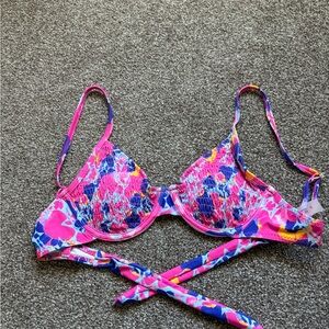 Colorful Floral Bikini Top